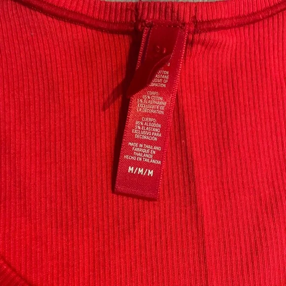 NWOT Skims Cotton Rib Crop Tank Red Size Medium - Picture 3 of 5